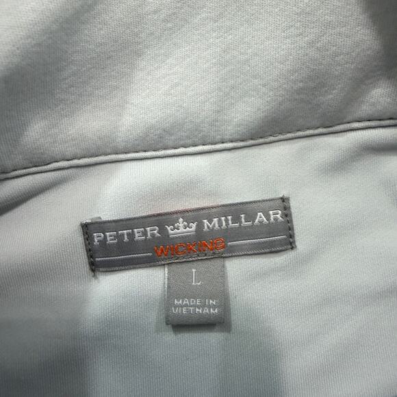 Peter Millar Wicking Perth 1/4 Zip Pullover Men's Large Blue Performance Golf - Picture 4 of 9